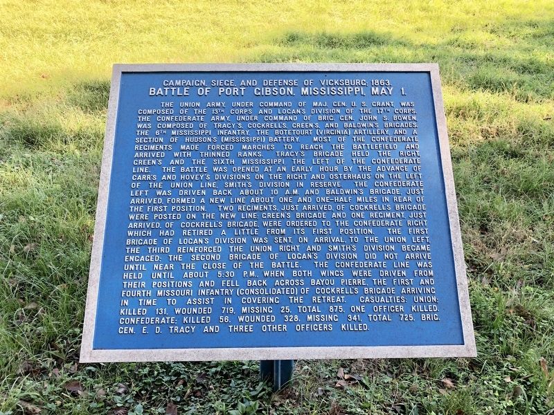 Battle of Port Gibson, Mississippi, May 1. Marker image. Click for full size.