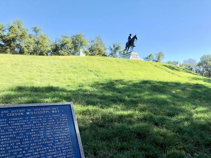 Marker located below the statue of General U.S. Grant. image. Click for full size.