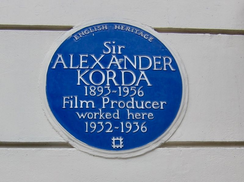 Sir Alexander Korda Marker. Click for full size. Sir Alexander Korda Marker image. Click for full size.
