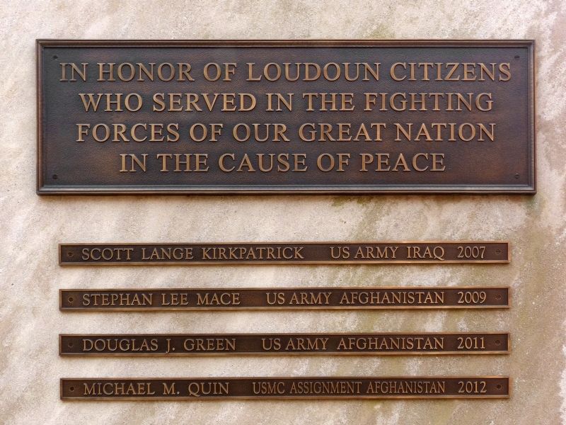 In Honor of The Loudoun Citizens… Marker. Click for full size. In Honor of The Loudoun Citizens… Marker image. Click for full size.
