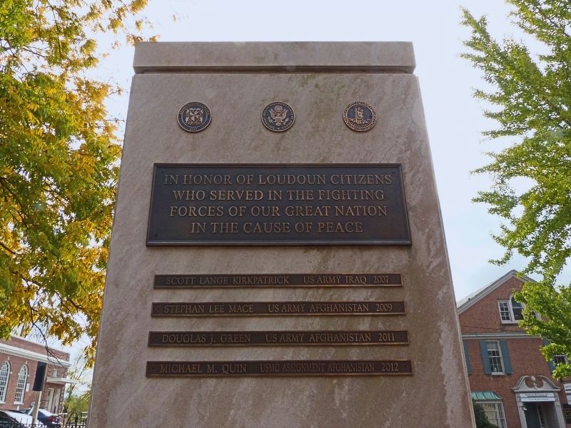 In Honor of The Loudoun Citizens… Marker. Click for full size. In Honor of The Loudoun Citizens… Marker image. Click for full size.