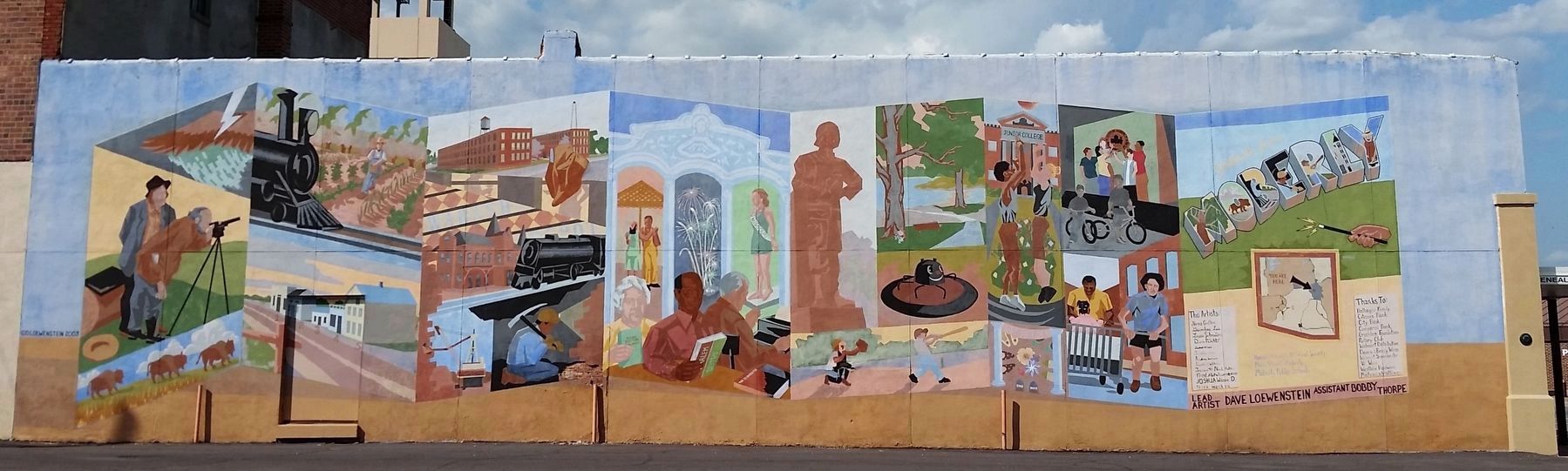 Moberly Historic Mural (<i>across street from the marker</i>) image. Click for full size.
