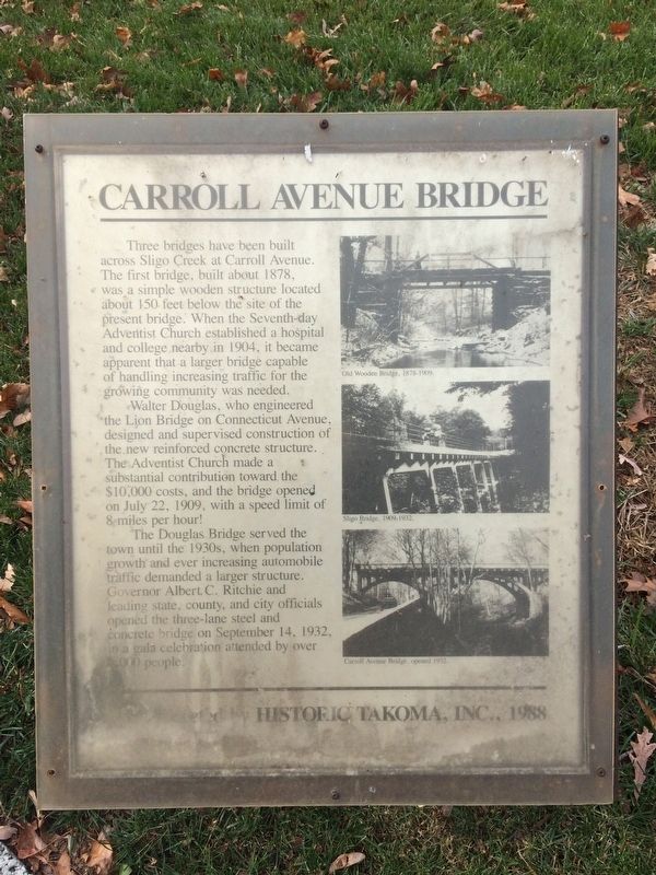 Carroll Avenue Bridge Marker. Click for full size. Carroll Avenue Bridge Marker image. Click for full size.