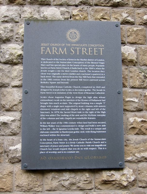 Farm Street Church Marker image. Click for full size.