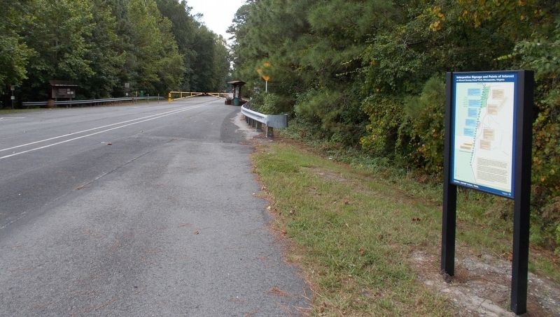Dismal Swamp Canal Trail Marker, looking south. image. Click for full size.