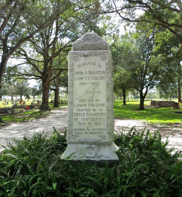 Confederate Cemetery Monument to Founder. Click for full size. Confederate Cemetery Monument to Founder image. Click for full size.