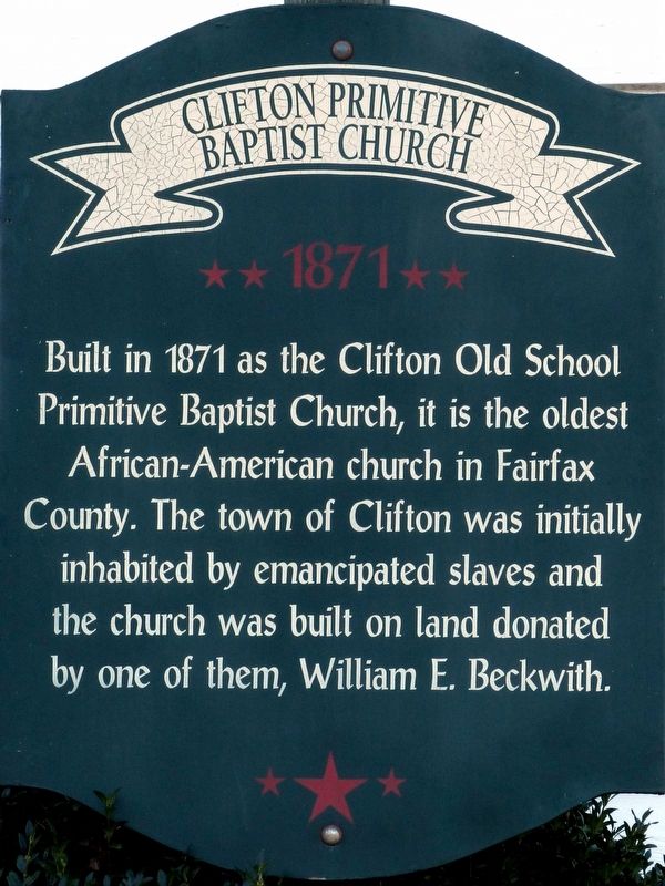 Clifton Primitive Baptist Church Marker image. Click for full size.