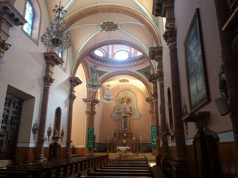The interior of the Parroquia de Santa María in Amealco.. Click for full size. The interior of the Parroquia de Santa María in Amealco. image. Click for full size.