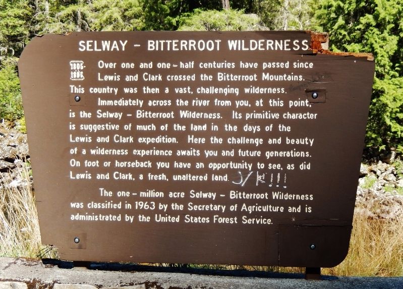 Selway - Bitterroot Wilderness Marker image. Click for full size.