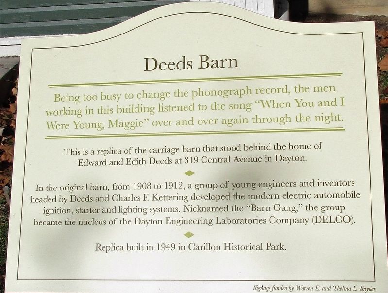 Deeds Barn Marker image. Click for full size.