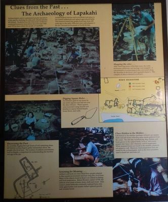 Clues from the Past... The Archaeology of Lapakahi Marker. Click for full size. Clues from the Past... The Archaeology of Lapakahi Marker image. Click for full size.