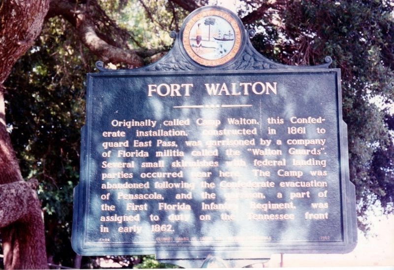 Fort Walton Marker from 1993. image. Click for full size.