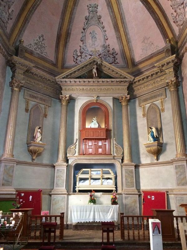 The altar of the Mission Church of Jalpan. Click for full size. The altar of the Mission Church of Jalpan image. Click for full size.