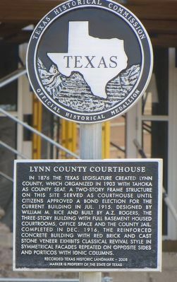 Lynn County Courthouse Marker. Click for full size. Lynn County Courthouse Marker image. Click for full size.