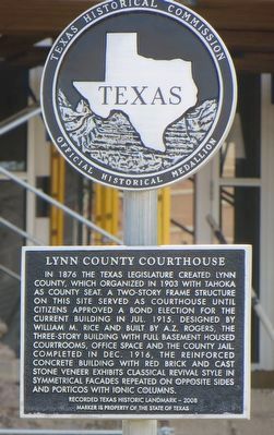 Lynn County Courthouse Marker image. Click for full size.