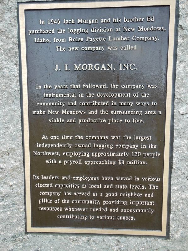 J. I. Morgan, Inc. Marker. Click for full size. J. I. Morgan, Inc. Marker image. Click for full size.