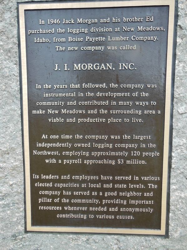 J. I. Morgan, Inc. Marker image. Click for full size.