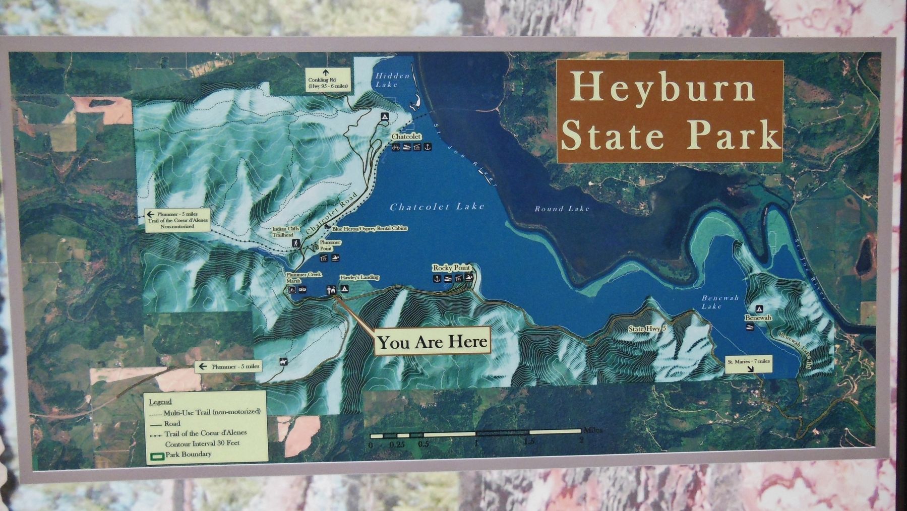 Heyburn State Park Map image. Click for full size.