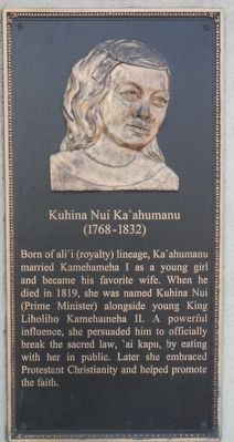 Kuhina Nui Ka'ahumanu Marker image. Click for full size.