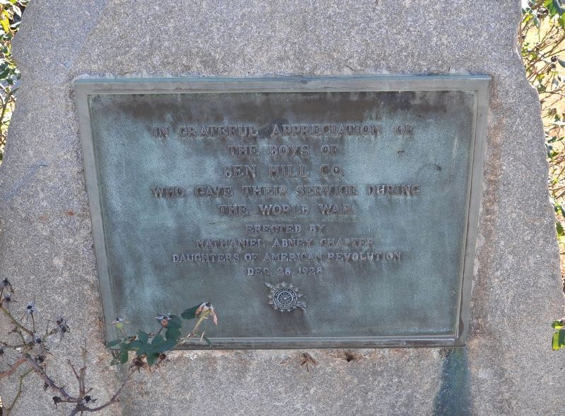 In Grateful Appreciation of The Boys of Ben Hill Co. Marker. Click for full size. In Grateful Appreciation of The Boys of Ben Hill Co. Marker image. Click for full size.