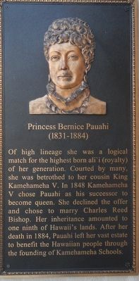 Princess Bernice Pauahi Marker image. Click for full size.