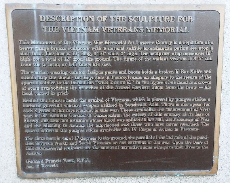 Vietnam Veterans Memorial Marker. Click for full size. Vietnam Veterans Memorial Marker image. Click for full size.
