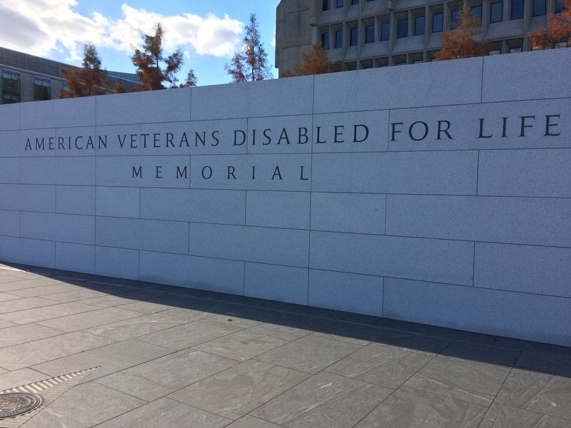 American Veterans Disabled For Life Memorial Marker. Click for full size. American Veterans Disabled For Life Memorial Marker image. Click for full size.