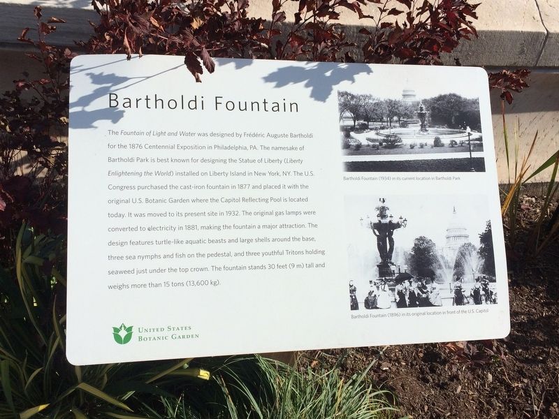 Bartholdi Fountain Marker. Click for full size. Bartholdi Fountain Marker image. Click for full size.