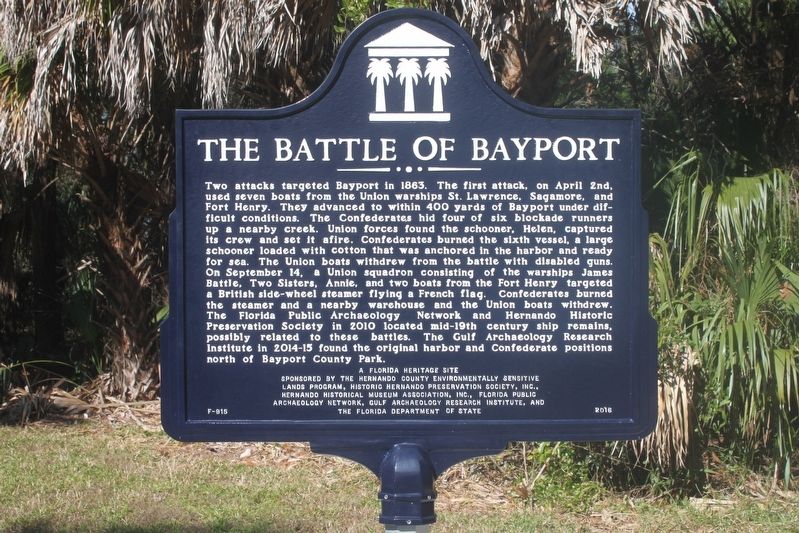 Bayport in the Civil War/The Battle of Bayport Marker Side 2 image. Click for full size.