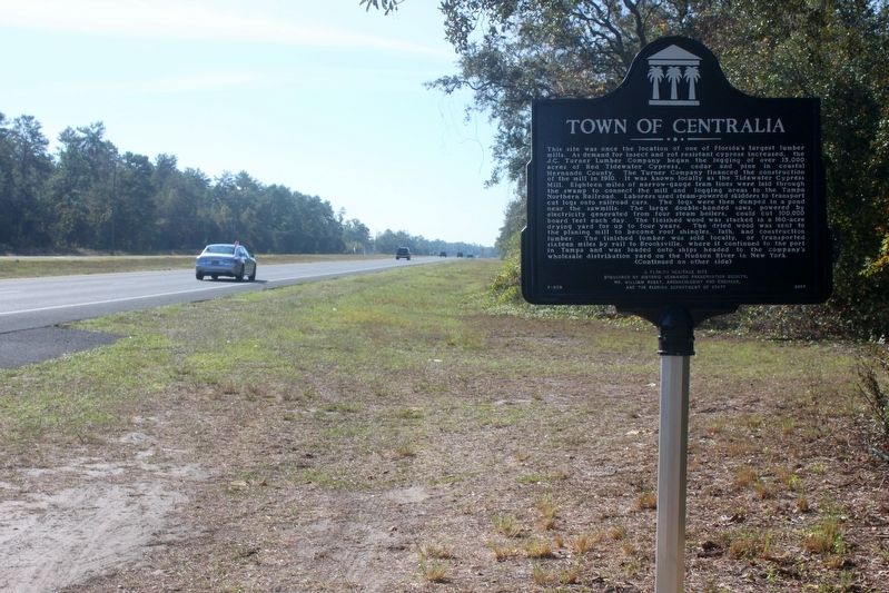 Town of Centralia Marker looking south on US 19 image. Click for full size.