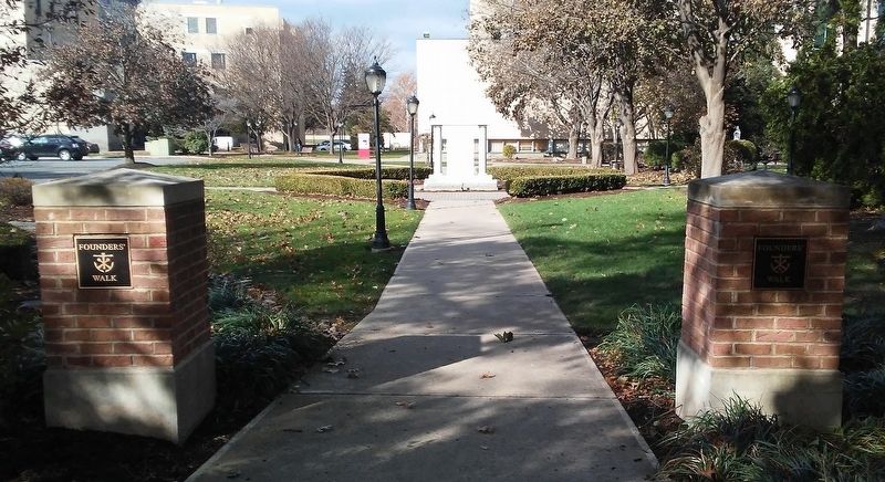 King's College Founders' Walk and Monument. Click for full size. King's College Founders' Walk and Monument image. Click for full size.