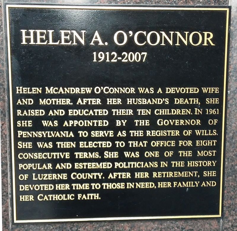 Parents Corner Helen A. O'Connor Marker. Click for full size. Parents Corner Helen A. O'Connor Marker image. Click for full size.