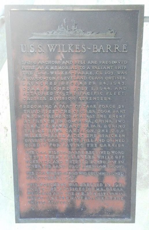 U.S.S. Wilkes Barre Marker image. Click for full size.