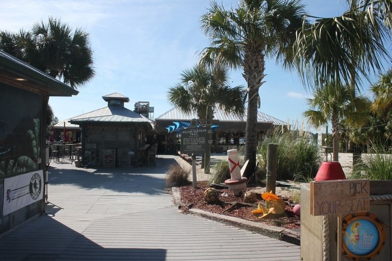 William Bartram Trail Marker and the Oar House Restaurant. Click for full size. William Bartram Trail Marker and the Oar House Restaurant image. Click for full size.