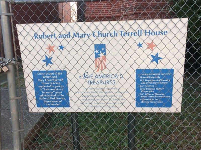 Robert and Mary Church Terrell House Marker image. Click for full size.
