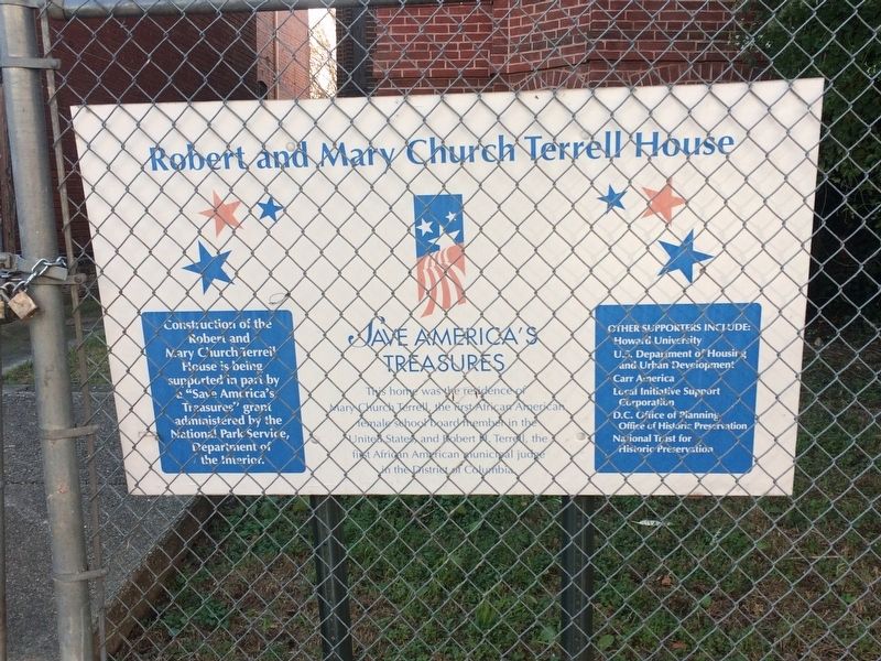 Robert and Mary Church Terrell House Marker image. Click for full size.