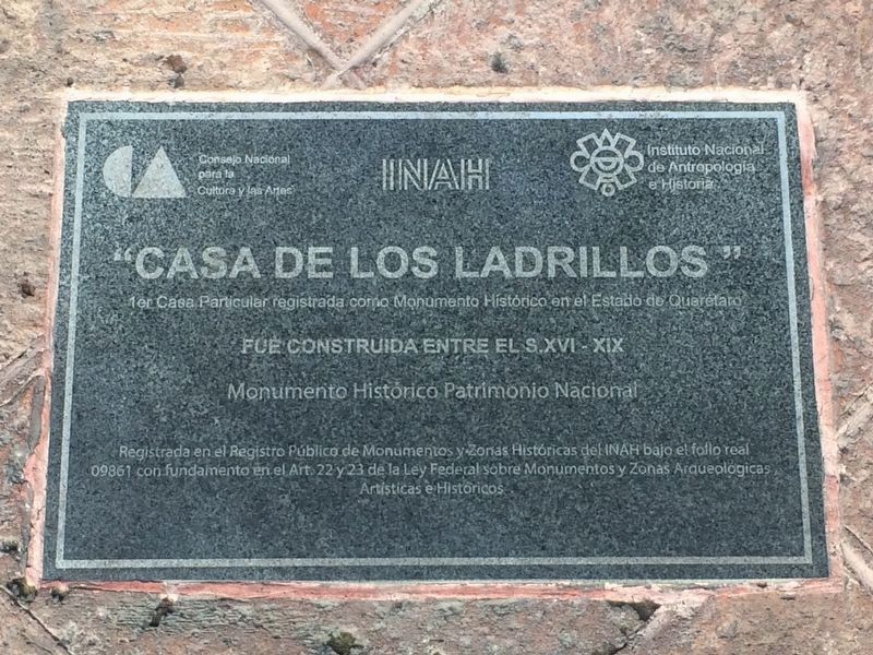 Casa de los Ladrillos Marker image. Click for full size.