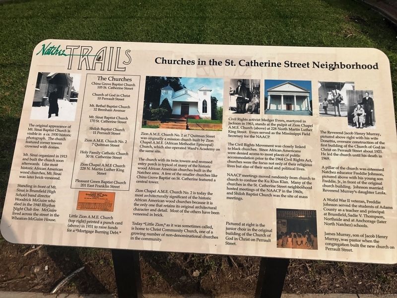 Churches in the St. Catherine Street Neighborhood Marker image. Click for full size.