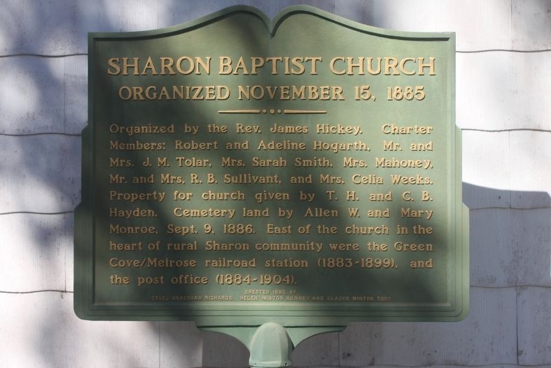 Sharon Baptist Church Marker image. Click for full size.