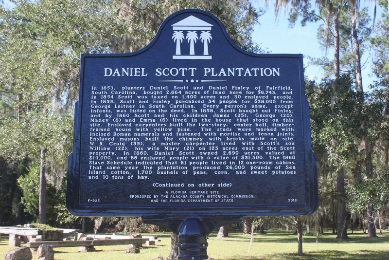 Daniel Scott Plantation Marker Side 1 image. Click for full size.
