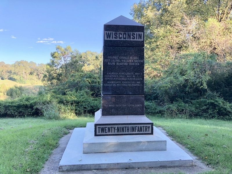 Wisconsin Twenty-Ninth Infantry monument looking east. image. Click for full size.