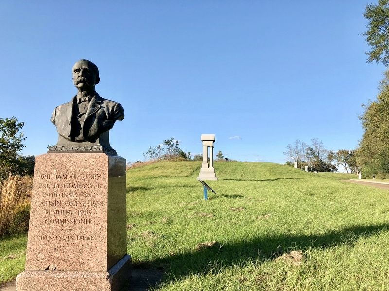 William T. Rigby monument looking north. image. Click for full size.
