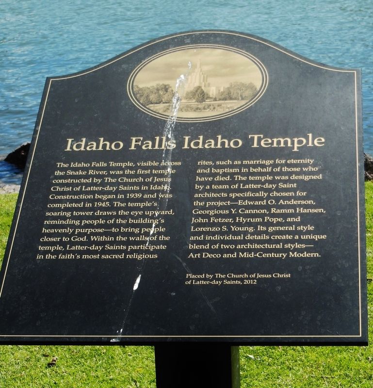 Idaho Falls Idaho Temple Marker. Click for full size. Idaho Falls Idaho Temple Marker image. Click for full size.