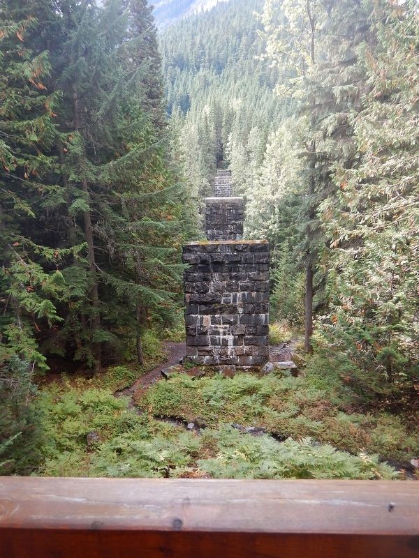 Stone pillars that used to support the Loops trestle. Click for full size. Stone pillars that used to support the Loops trestle image. Click for full size.