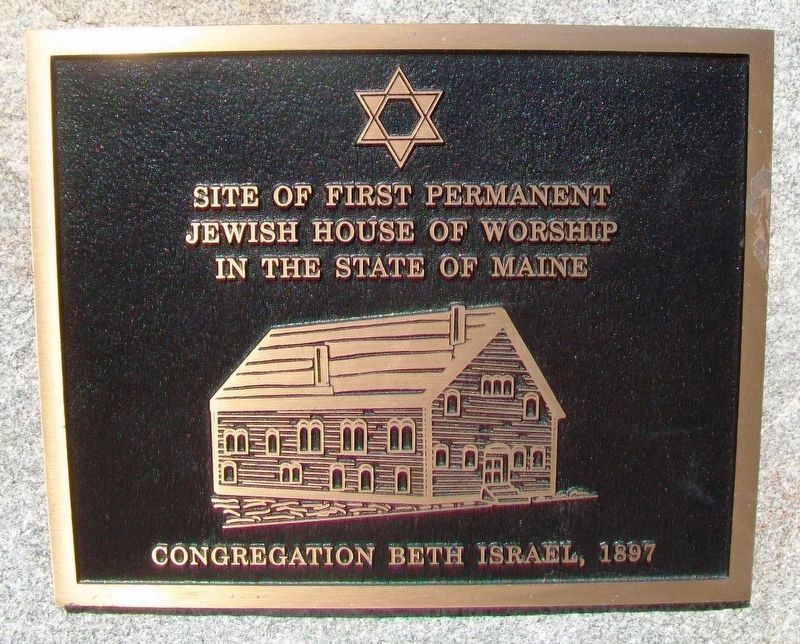 Site of First Permanent Jewish House of Worship in Maine Marker image. Click for full size.