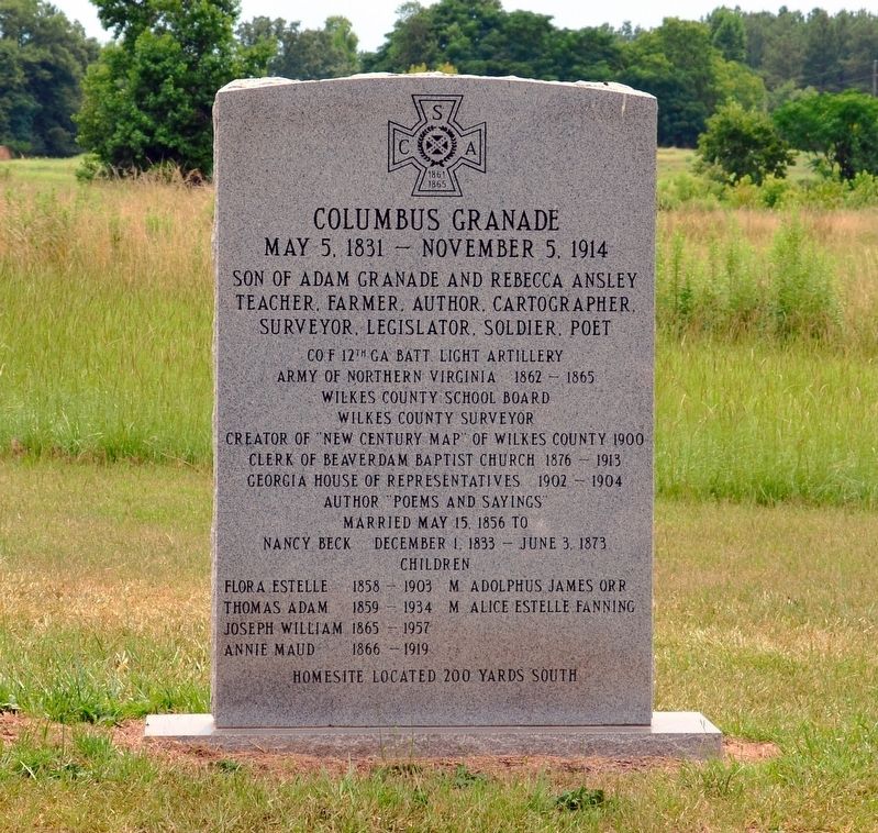 Columbus Granade Marker. Click for full size. Columbus Granade Marker image. Click for full size.
