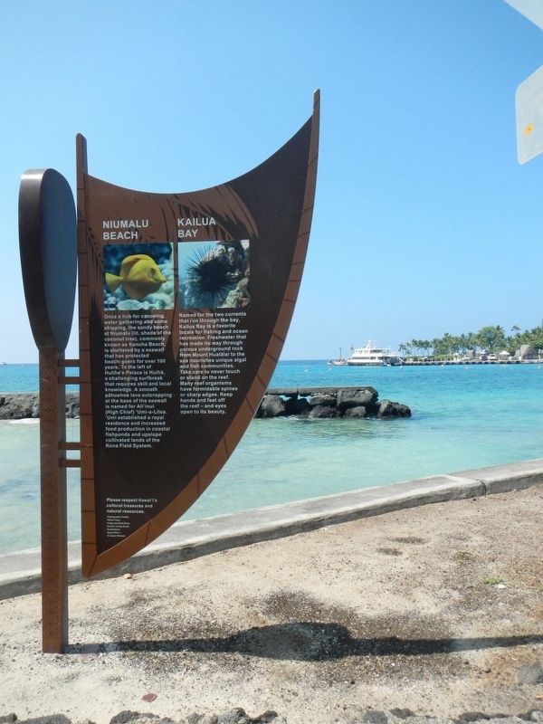 Niumalu Beach, Kailua Bay and Marker. Click for full size. Niumalu Beach, Kailua Bay and Marker image. Click for full size.