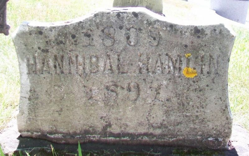 Hannibal Hamlin Grave Marker in Mount Hope Cemetery image. Click for full size.