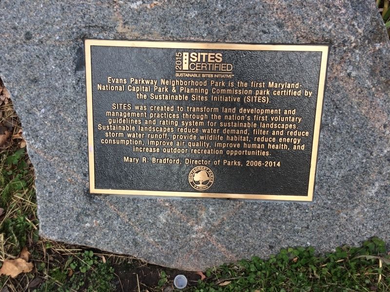 Evans Parkway Neighborhood Park Marker. Click for full size. Evans Parkway Neighborhood Park Marker image. Click for full size.