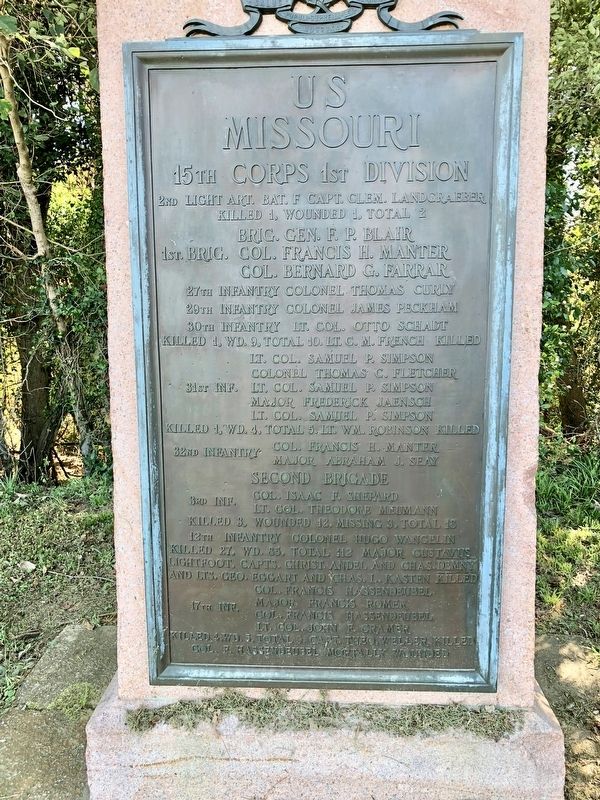U S Missouri 15th Corps 1st Division Marker image. Click for full size.